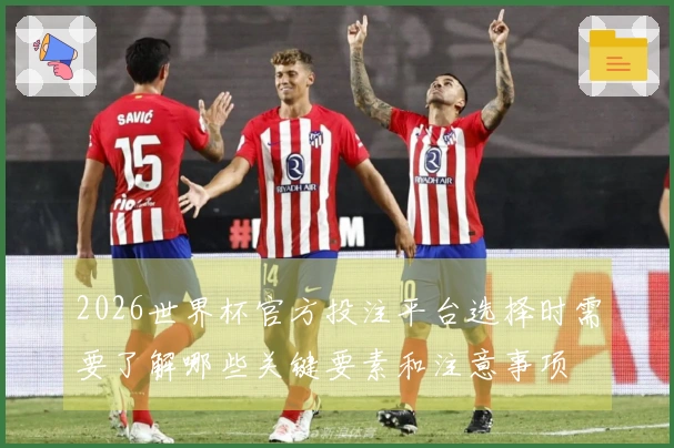 2026世界杯官方投注平台选择时需要了解哪些关键要素和注意事项